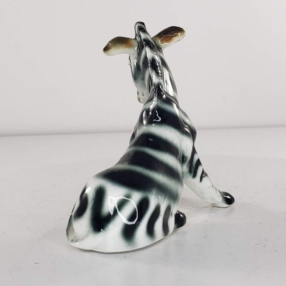 Vintage Bone China Zebra Sitting Figurine - Picture 5 of 9
